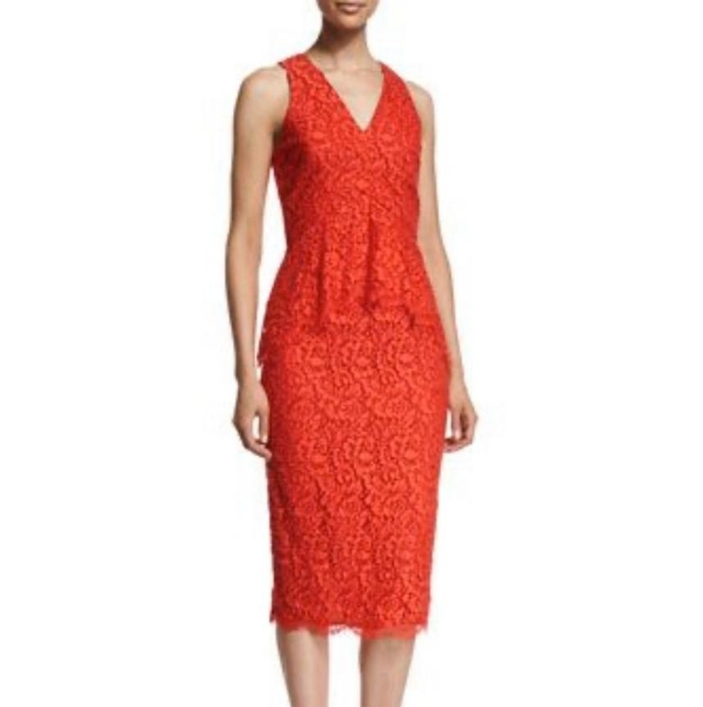 Shoshanna peplum midi dress